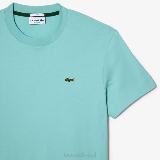 Lacoste unissex camiseta de algodão orgânico com gola redonda hortelã P2PX97 roupas