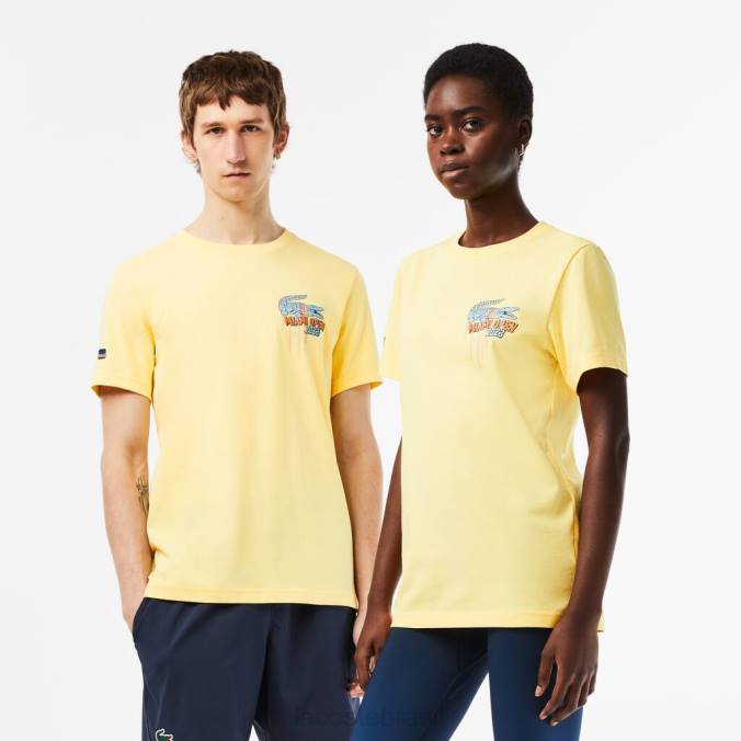 Lacoste unissex camiseta esporte miami edição aberta amarelo P2PX216 roupas