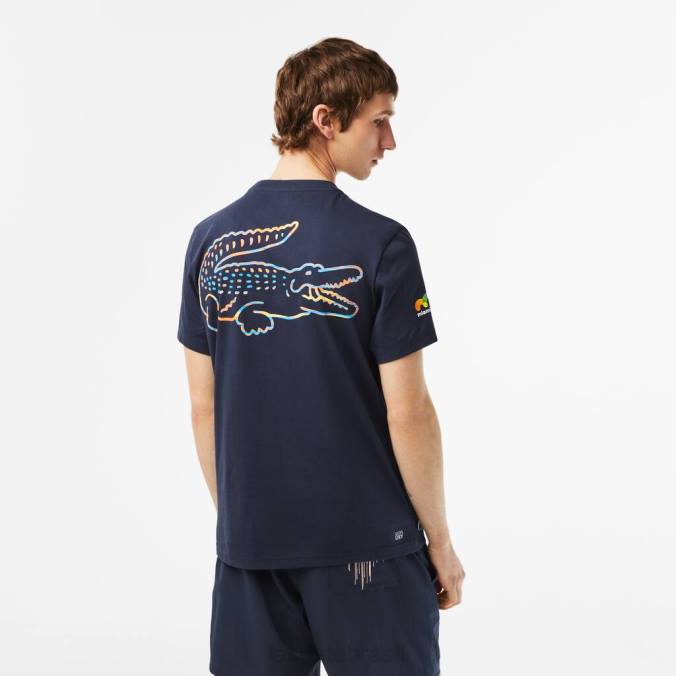 Lacoste unissex camiseta esporte miami edição aberta azul P2PX217 roupas