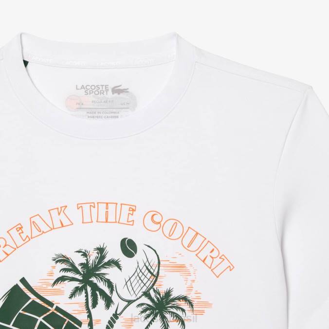 Lacoste unissex camiseta esporte miami edição aberta branco P2PX213 roupas