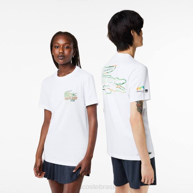 Lacoste unissex camiseta esporte miami edição aberta branco P2PX215 roupas