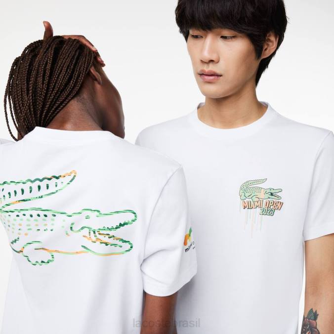Lacoste unissex camiseta esporte miami edição aberta branco P2PX215 roupas