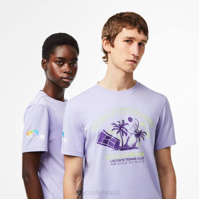 Lacoste unissex camiseta esporte miami edição aberta roxo P2PX212 roupas