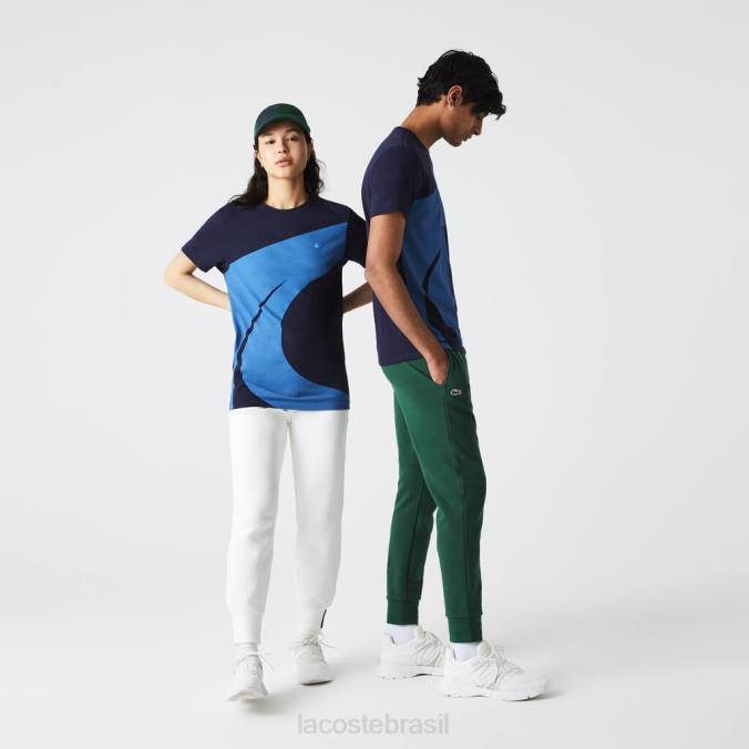 Lacoste unissex camiseta esportiva x theo curin com estampa jersey azul marinho/azul/branco P2PX944 roupas