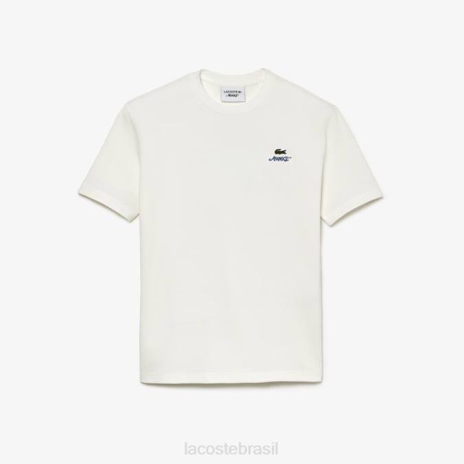 Lacoste x AWAKE unissex camiseta piquê de algodão com logo ny branco P2PX893 roupas