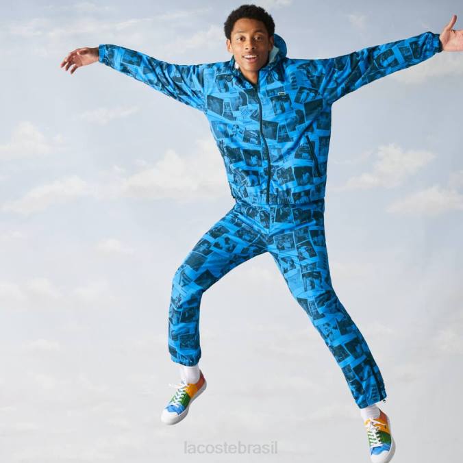 Lacoste unissex jaqueta de colaboração polaroid ao vivo azul preto P2PX1304 roupas