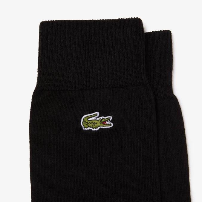 Lacoste unissex meias de corte alto em mistura de algodão preto P2PX1659 roupas