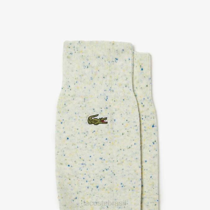 Lacoste unissex meias de jersey manchadas azul marinho/vermelho/bege/turquesa P2PX1685 roupas