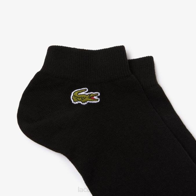 Lacoste unissex meias esportivas decotadas pacote com 3 preto P2PX512 roupas