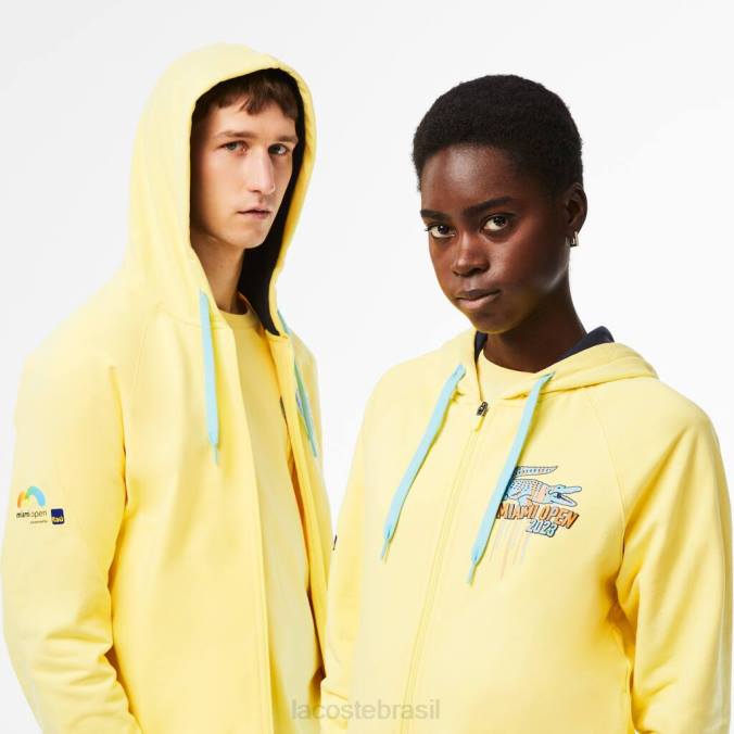 Lacoste unissex moletom esportivo miami edição aberta amarelo P2PX355 roupas